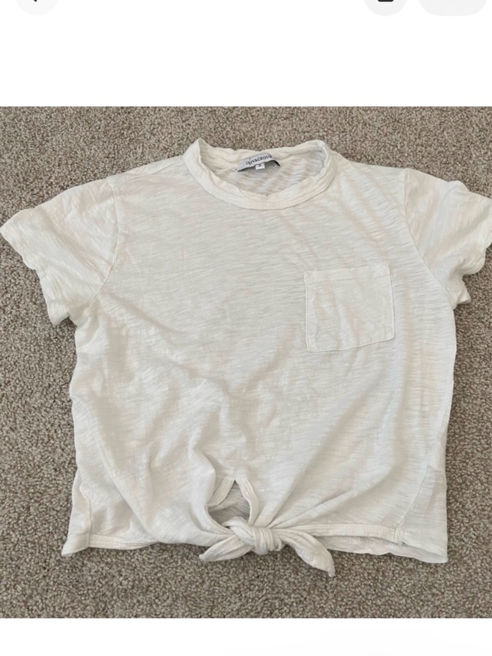 Olivaceous Cream Knot-Front Short Sleeve Top 🤍🤍🤍
